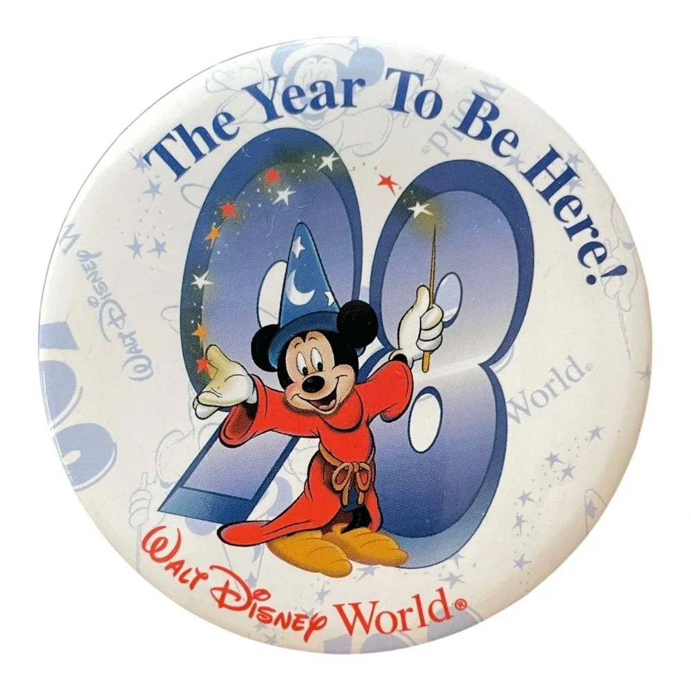 Vintage 1998 Walt Disney World Sorcerer Mickey The Year To Be Here Pin Button 3